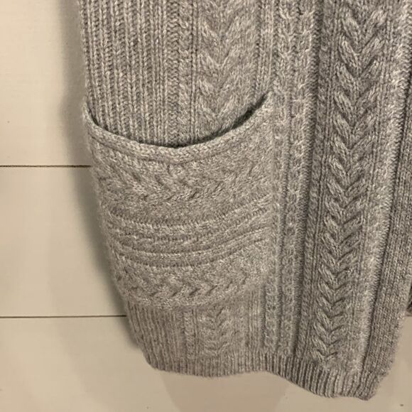 Tahari Longline grey open front cardigan 2-ply cashmere Womans size small - Picture 5 of 8